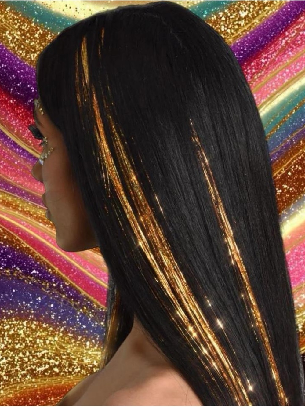 2 Pack Glitter Tinsel Hair Streaks